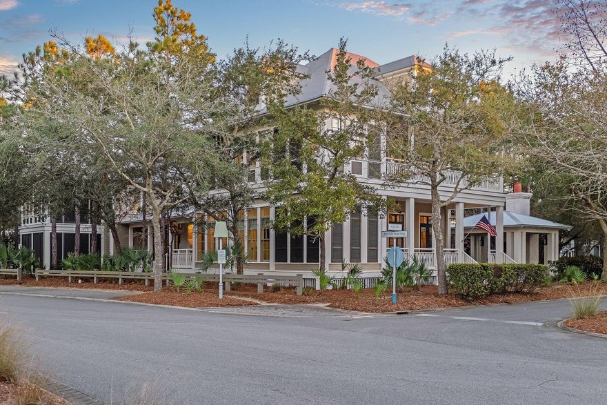 Welcome to quintessential WaterColor living at 11 Acorn Way, an impressive 5-bedroom, 5.5-bath, 4,384 sq.ft. home on an oversized corner lot in the highly sought-after Phase II. One of the largest carriage homes in the neighborhood, this residence is filled with standout details: a vaulted outdoor fireplace with hand-milled cypress beams, a temperature-controlled wine vault, a renovated kitchen, and soaring 14' ceilings with rustic beamwork that frame the expansive living and dining spaces.Designed to bring people together, the home offers five en-suite bedrooms, three separate laundry areas, and multiple covered porches that seamlessly connect indoor and outdoor living. The primary suite is a true sanctuary with its own sitting area and dual walk-in closets. Recent updates, including refinished hardwood floors, fresh paint throughout, new Trane HVAC units, and a complete exterior repaint, make this property turn-key and move-in ready. The oversized lot also provides ample space to add a private pool, further enhancing its appeal as a family retreat or rental investment.

Living in WaterColor means access to world-class amenities, starting with the WaterColor Beach Club, an expansive Gulf-front development with three resort-style pools, cabanas, multiple dining options, poolside bars, sunset decks, and direct beach access.
This home is also just a short walk to Camp WaterColor, a family favorite featuring a pool with slides, a lazy river, zero-entry fun for little ones, outdoor dining, and a casual walk-up bar. Between the Beach Club and Camp WaterColor, you'll enjoy the best of both worlds, refined relaxation by the Gulf and lively, family-friendly recreation just around the corner.

WaterColor also offers a tennis and pickleball center, Western Lake boathouse with paddleboards and kayaks, miles of biking trails, lush gardens, and several neighborhood pools. These exclusive amenities, reserved only for owners and guests, make WaterColor one of the most coveted destinations along Scenic Highway 30A.

Offered furnished (with minor exclusions), 11 Acorn Way is ready to serve as a primary residence, a luxurious second home, or a proven rental investment  with the rare ability to add a private pool for even greater enjoyment and value.