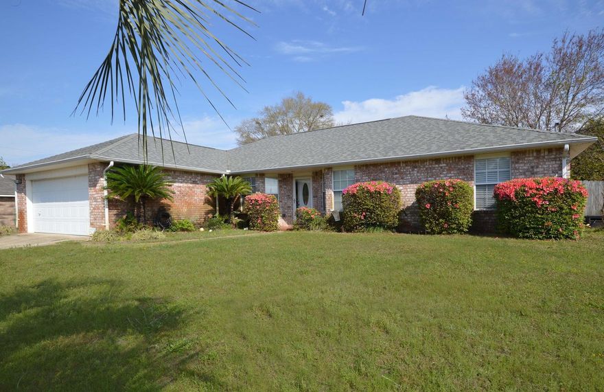 Location, Location! ALL BRICK, 3 BEDROOM, 2 Bath with office, home near schools, shopping and beaches!, Split Floor plan with separate OFFICE that can be used as as a 4th bedroom! UPGRADES**TILE COUNTER TOPS in eat in Kitchen; tile floors; nice size breakfast bar overlooking the kitchen area; More Cabinets and tile counter space in Breakfast Nook! There is also a tiled countertop and cabinet in laundry room; NOTHING LEFT UNDONE... Laminate Flooring in formal Dining Room, FAMILY ROOM AND OFFICE.. Carpet in Bedrooms; large master bedroom and Large Master Bath with garden tub, separate shower; Sinks and faucets have brushed nickel; floors are tiled. THE garage is large to store items; THIS GARAGE IS OVERSIZED and Cabinets! and has storage galore! .