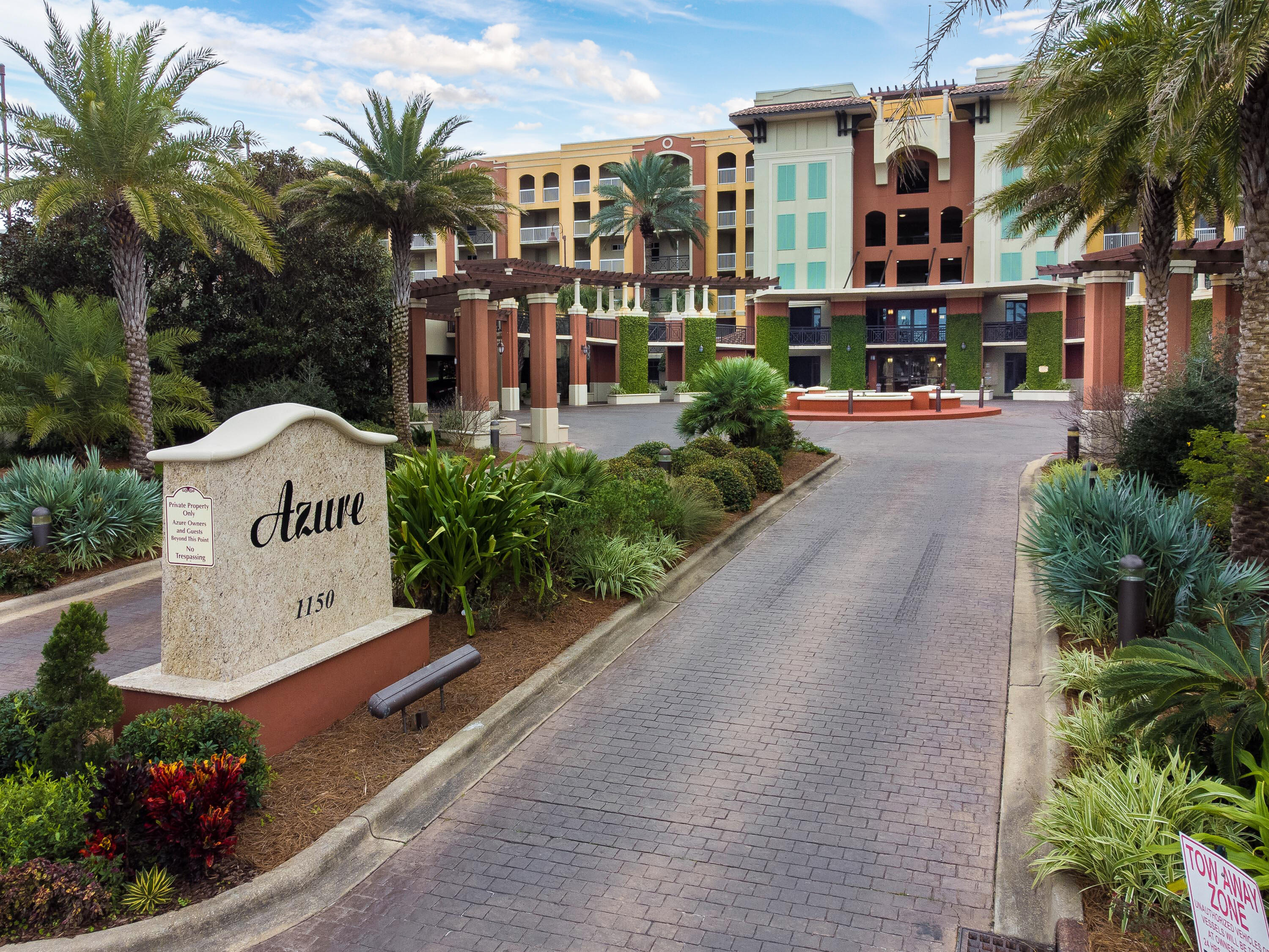 Azure is the #1 Destination on the Emerald Coast. Beautiful Mediterranean Architecture. Incredible Gulf-Front 3 Bedroom, 3 Bath, 9' Ceiling Condo with Breathtaking Views of the most Beautiful Beach and Emerald Water in the World. Full Kitchen, w/ Breakfast Bar. Living Room, Dining Room and Master B/R all offer Full Beach Views. Master Bath offers Dual Vanity, Enclosed Shower, and Jacuzzi Tub. Azure offers two huge pools (one heated), two Hot Tubs, Largest Gym on Island, and Private Handicap Beach Access. Azure's ideal location offers short walk to Pier, Gulfarium, Restaurants, and Shopping. Azure offers owners excellent return if the wish to rent their unit. Contact Johnny Springfield 850-259-2181 for showing access.