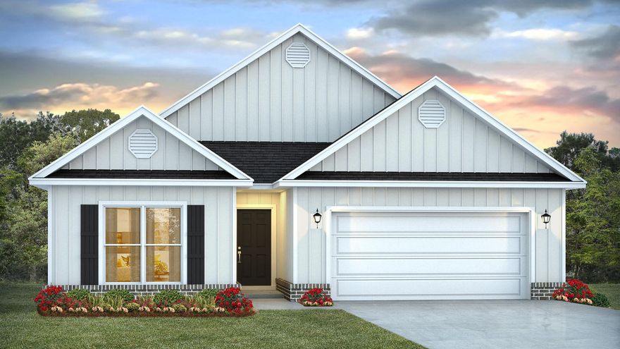 Welcome to 279 Holley Grove Lane, a new home at Holley Grove at Peach Creek in Santa Rosa Beach Florida. This floor plan features four bedrooms and two full bathrooms. Entering this home, you will notice the bright entry with the glass prairie door and a hall leading to the grand open living area. Two bedrooms are located off the entry hall with a full bath in between. The laundry room is located across the hall and offers plenty of space for a full-size washer and dryer. There is a fourth bedroom that could serve as an office space or den next to the laundry room. Each bedroom has plenty of natural light afforded by windows and spacious closets. The heart of this home is the spacious living area that is open to the kitchen and EVP flooring is throughout offering a seamless transition between rooms. The kitchen has a nice size center island with lower cabinetry and is finished with quartz countertops. A nice size corner pantry offers space for storage and appliances include a smooth top stove, microwave and dishwasher. A covered back patio is easily accessible from the great room and offers plenty of space for an outdoor dining or sitting area.

The primary bedroom is located at the back of the home offering a private retreat and it features an ensuite bathroom. The primary bathroom is designed with two spacious closets, a large shower and a dual sink vanity. 