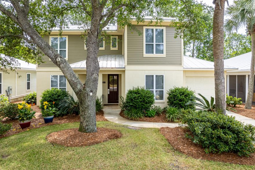 Welcome to 2021 Pine Island Circle, a beautifully furnished home located in the highly sought-after Crystal Lake community within Sandestin Resort in Miramar Beach, Florida. This elegant Florida cottage offers a spacious 2,180 square feet of living space. Built in 2001, the home has been thoughtfully maintained, showcasing luxurious details like travertine and hardwood flooring, crown molding, and recessed lighting that complement its coastal charm. The open-concept layout features a gourmet kitchen with granite countertops, stainless steel appliances, and a breakfast bar, making it perfect for both everyday living and entertaining. The large first-floor master suite is a peaceful retreat, complete with a walk-in closet, and a spa-like bathroom featuring a garden tub, separate shower, and double vanity. Upstairs, you'll find two generously sized guest bedrooms. Outdoor living is just as inviting, with three distinct patio and deck areas, including a screened-in porch with privacy curtains that's ideal for relaxing or hosting guests. This home also includes a laundry room, abundant storage, and is offered fully furnished for immediate enjoyment. Situated in a gated community, residents enjoy access to a wide range of resort amenities including a community pool, golf course, tennis and pickleball courts, a marina, playground, and 24-hour security. The HOA fee includes cable, trash service, and maintenance of common areas. Please note, short-term rentals are not permitted in this part of Crystal Lake, ensuring a quiet, residential atmosphere.
