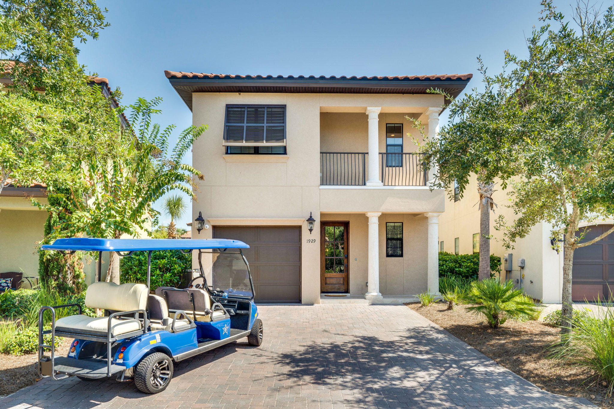 European rustic meets elegant coastal in this luxuriously appointed Sandestin home. Overlooking a tranquil water feature, and nestled among the Baytowne Golf Course, this immaculate villa is a masterpiece of beautifully crafted architecture, dcor and style. This home offers welcoming comfort from the moment you step into the foyer, which greets you with vaulted ceilings, a beautiful curved wall, remarkable dcor and stunning ceramic wood plank flooring, in a soothing coastal color pallet, reminiscent of warm summer days by the ocean.The open floorplan of the first floor offers an abundance of natural light from the superb use of windows designed to maximize the views from the living and dining areas of the home. Perfectly designed for hosting and entertaining family and friends, this