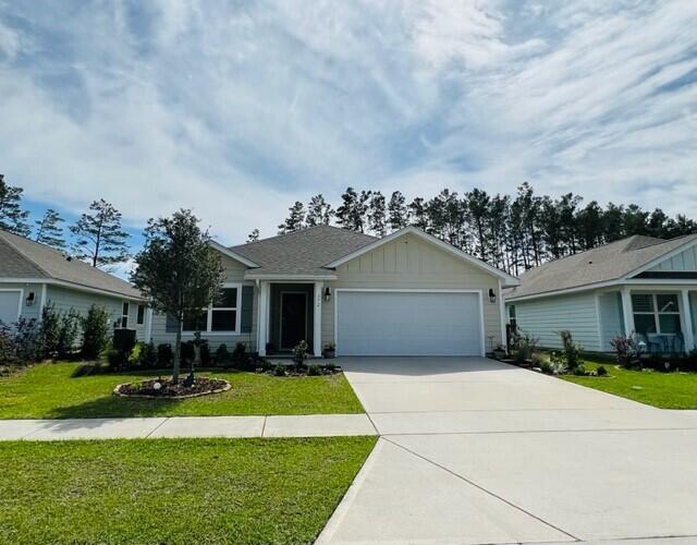 Immaculate, like new and located on a cul de sac street. This 3 bdr, 2 bath home has a large back yard that has a wooded area behind it and has privacy fencing. The floor plan offers an open concept w/ living, dining, and kitchen.  Kitchen is upgraded w/Whirlpool stainless steel appliances, shaker style cabinetry w/granite countertops and custom backsplash.  The mbdr is oversized w/views of the back yard and a large walk-in closet. The mbath has a separate water closet, free-standing tub, separate shower and dual vanity sinks. The main areas have luxury vinyl flooring w/ carpet in bedrooms. This home is connected with Smart Home technology that includes a touch panel, Keyless entry, an Echo Dot device and doorbell.  Addl features: 2 car garage, professionally landscape w/sprinkler system.