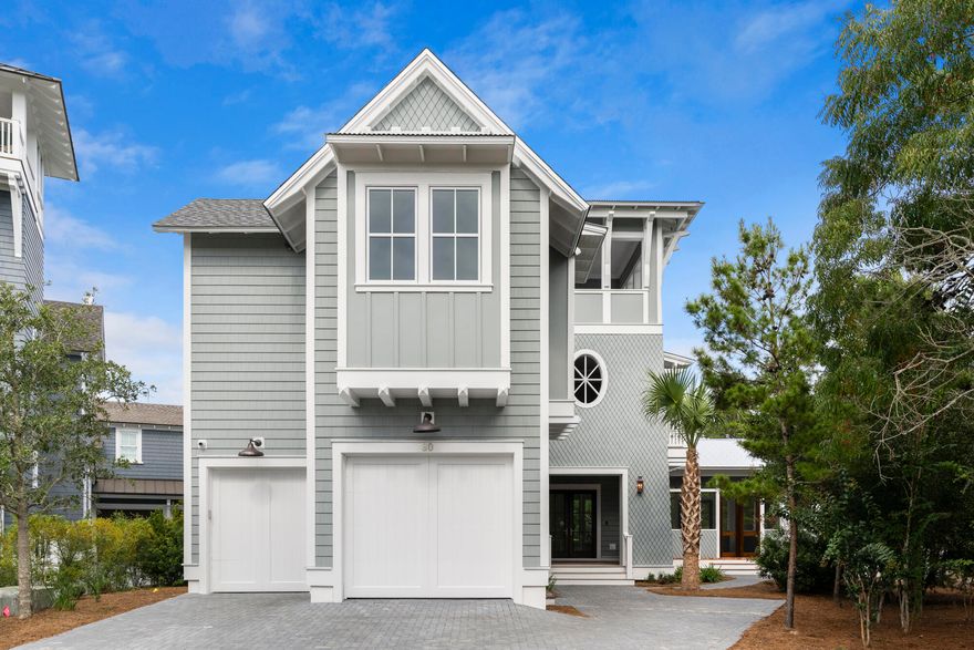Discover the Ultimate in Coastal Luxury at 80 Shore Bridge Circle!Step into timeless elegance at 80 Shore Bridge Circle, an extraordinary residence located within the exclusive Bridges section of the gated Watersound Beach community in Inlet Beach, Florida. This stunning property offers an unmatched combination of refined design, modern comfort, and ultimate privacy, all just moments from the pristine white sands of 30A. Boasting five spacious bedroomseach with its own luxurious ensuiteand five and a half beautifully appointed bathrooms, this home is perfectly tailored for effortless entertaining and relaxed family living. The first-floor primary suite offers a private and comfortable retreat, featuring vertical pecky cypress walls in both the bedroom and bathroom, elegant marble tile in the bath, and a spa-like atmosphere.

From the moment you enter, you're welcomed by rich reclaimed oak hardwood flooring, soaring vaulted ceilings, and exposed wood beams that define the open-concept living space. Venetian plaster walls extend throughout the entire first floor, adding a touch of timeless elegance and texture to the space. The ambiance is enhanced by designer lighting and a gas fireplace, setting the stage for warm gatherings or peaceful evenings at home.

The gourmet kitchen is a chef's dream, complete with Wolf Sub Zero appliances, ample custom cabinetry, and a wet barideal for hosting. Just off the kitchen, the oversized laundry room offers both practicality and style, featuring additional storage and a deep sink.

Indoor living flows seamlessly to the outdoors, where you'll find a private pool, enclosed outdoor kitchen with built-in grill and charming brick flooring. For an added touch, just off the second floor you will find a spiral staircase leading to a rooftop deckperfect for sunset views and stargazing. Enjoy private community beach access, giving you a front-row seat to one of the most beautiful coastlines in the country.

Tucked away in a quiet cul-de-sac, this home offers a rare sense of peace and seclusion, enhanced by thoughtful features like cedar-lined closets, dual living areas on both floors, and the peace of mind that comes with a secure, gated community.

80 Shore Bridge Circle isn't just a homeit's a lifestyle. Whether you're seeking a permanent residence, vacation escape, or investment property, this coastal masterpiece offers unrivaled access to the best of 30A. Don't miss your chance to own a true piece of paradise.

Schedule your private tour today and experience the exceptional charm of Watersound Beach living.
