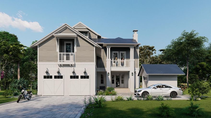 557 Little Canal Drive boasts serenity both inside the home and out. This spacious 6 bedroom + bonus room, 6.5 bathroom waterfront home in the Daughettes community, currently under construction, offers 4,000 sqft of thoughtfully designed living space. This 3 story home features a first and second floor porch, as well as a third floor deck, perfect for taking in the serene surroundings. Nestled in Point Washington along a canal waterfront, this property provides a perfect blend of tranquility and convenience, with easy access to the bay.  There is a golf cart parking garage, detached from the home and a two car garage with extra driveway parking available. The home also includes outdoor storage and an outdoor shower. Upon entry to the home, ... Upon entry to the home, you are welcomed with a spacious, sprawling floor plan. 
The kitchen is to the left and will host modern high-efficiency appliances and extra features every chef will love. Starting with the extra Butler's Pantry and Wine Closet! Prepare behind the scenes while stunning your guests with the presentation in the kitchen. Enjoy conversation around the fireplace, or head to the expansive porch outside.
Heading upstairs, take notice of the TWO laundry rooms, the amazingly spacious Master Bedroom or added sitting area on the second level, or head straight up to the game room on the third floor for some great views and relaxation space. Don't miss your chance to own in this beautiful neighborhood!