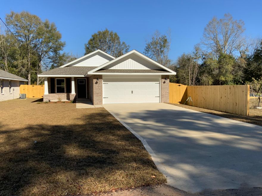 Brand New and will be PRIVACY FENCED! All brick construction features 2 car garage, covered porch off the kitchen for relaxing. Open floor plan features tray ceiling in living room, work island w/bar seating in kitchen, pantry, stainless steel appliances, shaker style cabinets with soft close doors/drawers,  additional bedrooms have large closets, master bathroom has double vanities and walk-in closet.  Carpet in bedrooms, luxury vinyl plank in common areas, quartz counter tops in kitchen and baths.  January completion date-call to see today!