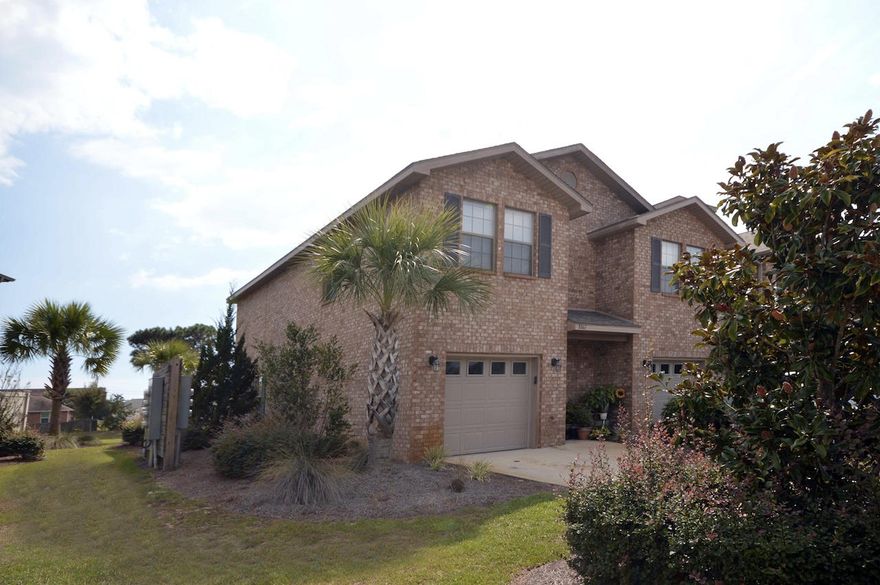 Remarkable Price! for this Reserve Pointe townhome at 8861 Brown Pelican Rd. The townhouse features 1544 sq. ft. 3 bdrms, 2 full baths. Granite counter-tops in the kitchen and both baths. Additional features: tile floors, 2 inch mini blinds, black appliance package convey (washer and dryer do not convey. The unit is sold ''As Is'' because of some carpet wear in a couple of places and price is such that any repairs can easily be made and still have equity in the unit. This unit backs up to no other townhomes. Location is key, close to the pool, easy access to Hwy 98, to Hurlburt AFB, and to beaches and activity on Navarre Beach. No lawn maintenance. Dues cover retention pond, lawn care, pool area, and playground. Pet friendly.
