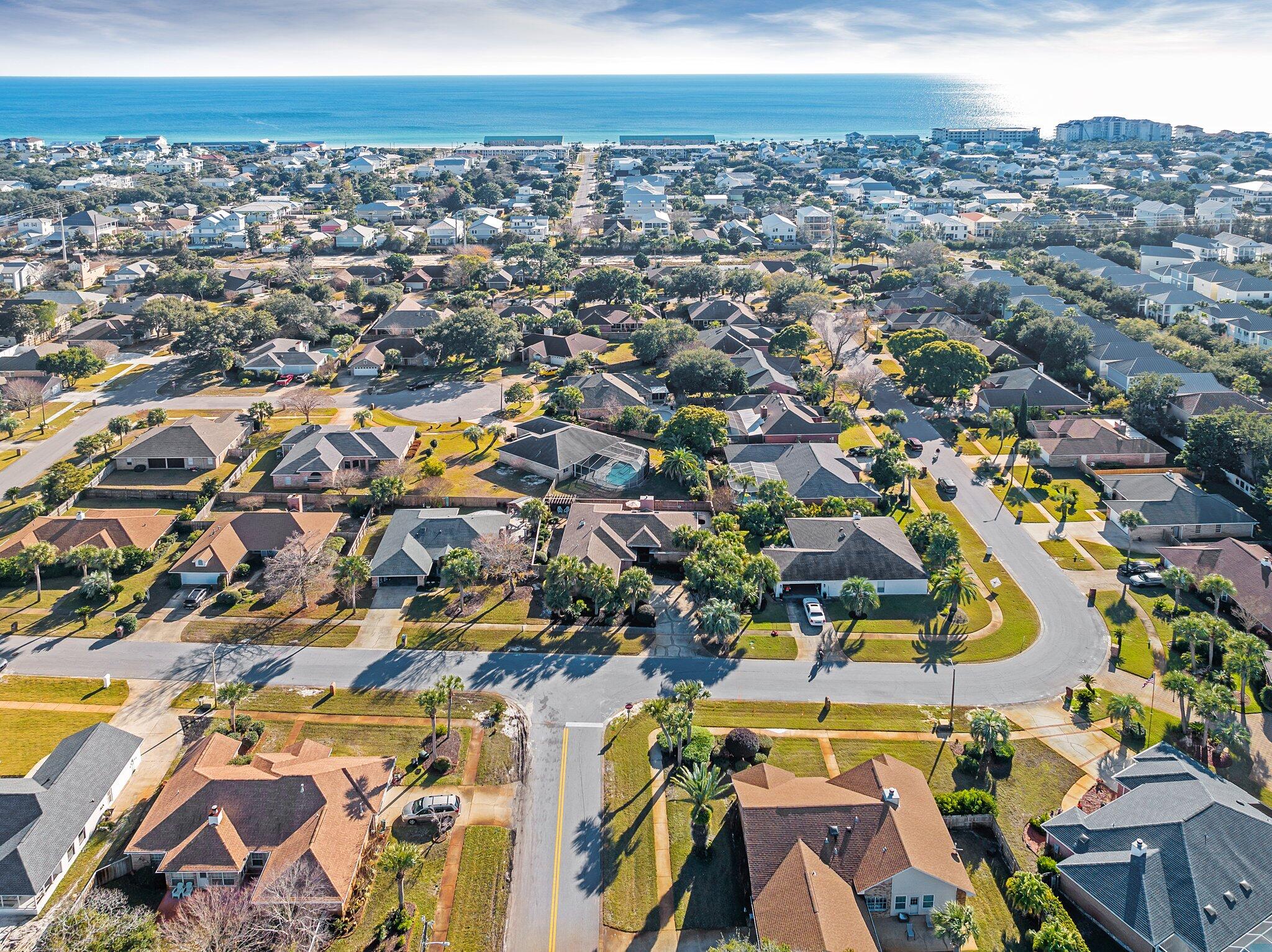 Welcome to Paradise!!!  If you are going to live on the Emerald Coast this is the neighborhood to live in.  Located on the south side of Highway 98 and having an access path out of the back of the neighborhood that is 2 blocks from the Gulf of Mexico is simply phenomenal making this the perfect spot to live.  Did I mention that everyone takes meticulous care of their home and there is NO Homeowners Association and Short Term Rentals are NOT allowed!!!  There is also a 2 Car Garage, Screened in Porch, and Built in Swimming Pool for your enjoyment. Make sure you take a look at all the pictures of this 3/2 with a Private Office, complete with a Brand New Kitchen!!!  Hurry, this one won't last long!!!