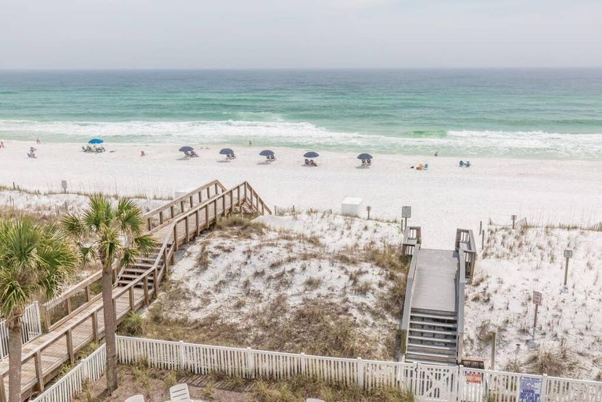 Discover your beachfront haven! Own a 1-bed, 1-bath condo with hallway bunks in a private 9-unit Gulf complex. Coastal luxury and convenience await as you step into an oasis radiating relaxation. Savor views and breezes from your east balcony, witness stunning sunrises and sunsets. Access a pool amid tropical landscaping. Furthermore, this condo comes with deeded beach access, meaning the Gulf of Mexico is your private backyard piece of paradise where you can enjoy direct and convenient entry to the pristine shoreline. Spend your days building sandcastles, collecting seashells, strolling the beach, watching dolphins frolicking in the surf or soaking up the sun. Whether you're seeking a permanent residence, a vacation rental or investment opportunity, this condo with elevator has it all! presenting an exceptional value and a true coastal living experience for the savvy buyer. Schedule a showing today and start living the beachside lifestyle you've always dreamed of!  To keep you cool during those hot summer days, there is a brand-new HVAC as of August 2023!