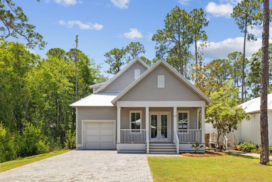 Nestled in Point Washington, this Florida cottage features luxury vinyl plank flooring, upgraded stainless steel appliances (including gas range w/pot filler above), shaker style cabinets, quartz countertops, hydrogen water filtration system, and a main-floor master bedroom with an en-suite bath. Outdoor porches includes a screened back porch with outdoor kitchen that creates an entertainer's haven. A short walk to Bay access and minutes from South Walton's beaches, this home is part of a lively 30A community where full-time residents live, work, and play.