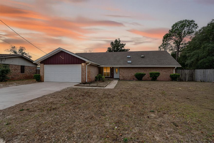 Welcome home to this spacious 4-bedroom property ideally located just minutes from both Eglin and Hurlburt Field, with the stunning Emerald Coast beaches only a short drive away. Nestled on a quiet cul-de-sac, this home offers privacy, limited traffic, and a comfortable layout perfect for both everyday living and entertaining. Inside, you'll find all-new interior and exterior paint, brand-new carpet in all bedrooms, and stylish updates throughout. The kitchen shines with new quartz countertops, while bathrooms feature a new vanity and updated fixtures, giving the home a fresh, modern feel. Major systems offer peace of mind with a 2022 roof, copper wiring, and a newer HVAC system. Step outside to a large backyard with a patio, ideal for gatherings, grilling, or relaxing evenings outdoors. With its prime location, thoughtful updates, and move-in-ready condition, this home is a fantastic opportunity for anyone looking to enjoy comfort, convenience, and the best of the Florida lifestyle