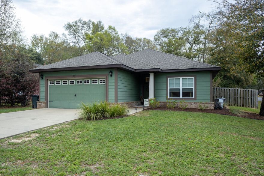 Come take a look at this immaculate move in ready home that sits nicely on a corner lot. Gorgeous large dining space will host the whole gang, plenty of kitchen cabinets and counter space (granite) with a breakfast bar, and stainless steel appliances. Vaulted Ceiling in the family room, hardwood floors in main living areas, raised ceilings throughout. Huge owners suite boasts a large walking closet dual granite sinks separate walk in shower and large jacuzzi tub plenty of room for a sitting area or workout equipment! Enjoy the covered porch that overlooks the large fenced backyard with a built in play area. Two additional bedrooms and a second bath are nicely situated separate from the owners suite. A short walk puts you at the community pool and playground to enjoy those summer afternoons