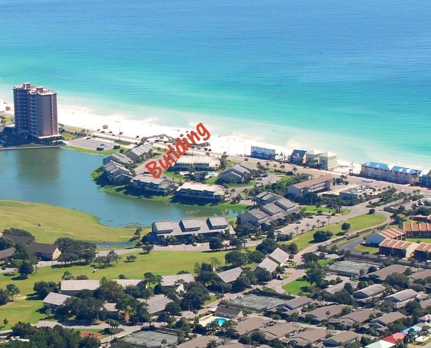 Exclusive lakefront condo with screened-in porch and view of the 14th green, you are less than a minute from the beach, pool, and The Whales Tail Restaurant! Recently redecorated, you have all the comforts of home!