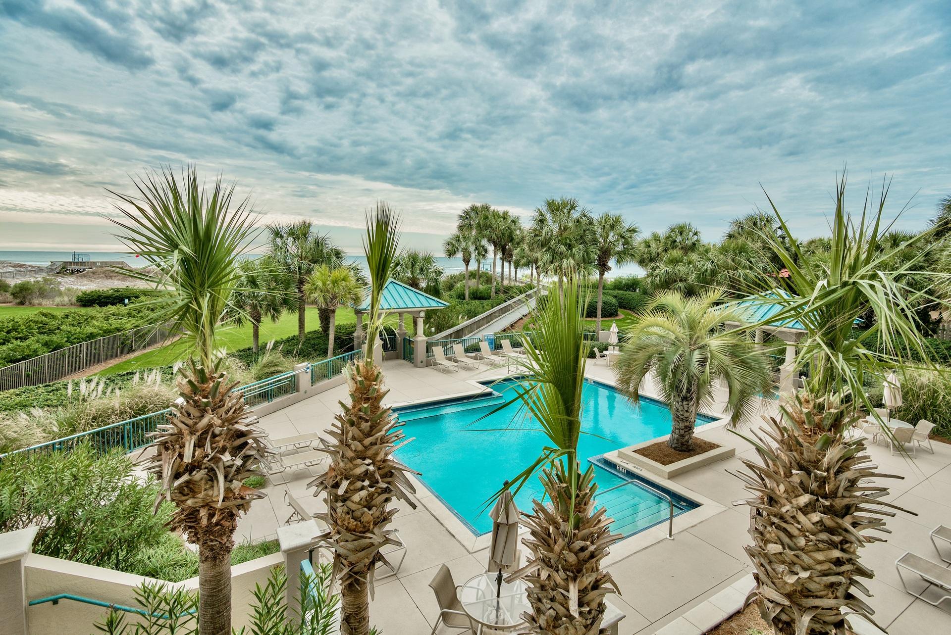 This beautifully furnished condo is located on the 1st and 2nd floor of Southwinds III of Sandestin Golf & Beach Resort. South facing views of the Gulf of Mexico and private Southwinds pool are visible throughout this spacious home. Brand new AC installed July 2018! The unique 2-story floor plan offers a spacious, open kitchen, large family room and a formal dining area on the 2nd floor entrance. The main floor features two generously sized bedrooms. Each bedroom has a walk in closet, private bath, and a personal entrance onto the pool deck. Relax on the oversized balconies located on both levels. A split level condo has many pros: 1. Easy access from parking area, 2. Direct, easy access to pool and beach,