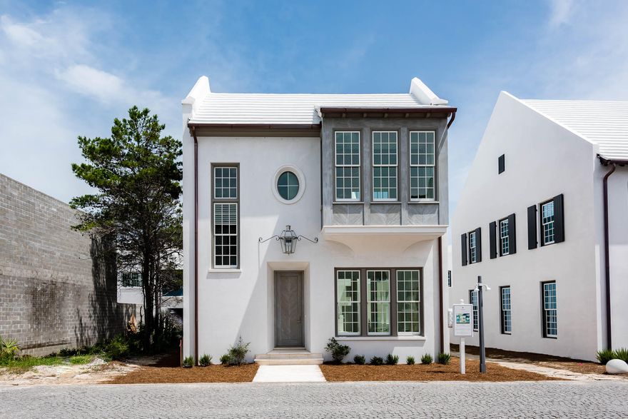 New Construction ready for occupancy Spring 2018. Reflecting the best of the Alys Beach lifestyle, this Domin Bock designed courtyard home seamlessly connects spacious living areas to the private open air courtyard. Large folding window walls open from the living, dining and kitchen areas to the generous courtyard where an inviting dipping pool and fountain create a dramatic backdrop for gatherings or serene downtime. This corner homesite bordered by a pedestrian path, provides beautiful streaming light on three sides and adding to its appeal is the close proximity (about 130 steps) to the breathtaking and award-winning Caliza Pool. This popular area of Alys Beach is one of the fastest growing, located close to the Nature Trail, Fitness Center, Tennis and This popular area of Alys Beach is one of the fastest growing, located close to the Nature Trail, Fitness Center, Tennis and Basketball Courts and Town Center.    

An open floor plan on the first level includes the Living room, Powder room, Dining, Kitchen and Laundry.  A much-desired two car garage is incorporated into this home.  Top of the line appliances have been chosen for this cutting edge beach home.  Understated elegance describes the fixtures and finishes chosen for this beach home such as quartzite, Venetian Plaster, honed marble and mother of pearl tile.

The second level welcomes you into a flex room with vaulted and beamed ceiling with Pecky cypress. This room can be utilized as either a den or large bedroom with private bath and bay window.  Guest bedrooms two and three each have en suite bathrooms and generous windows overlooking the pool /courtyard. Beautiful honed marble and quartzite accent these baths. The spacious Master bedroom with Venetian Plaster has a vaulted ceiling with beams as well as a sitting alcove.  The Master bath offers a free standing soaking tub surrounded by herringbone mother of pearl tile wall, marble tiled shower, marble double vanity and large walk-in closet.  

