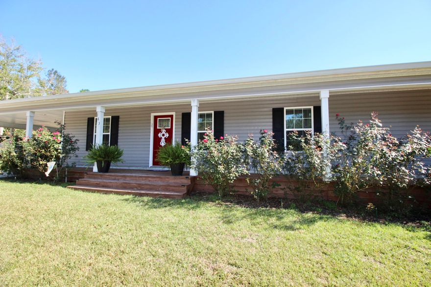 Rare find - only 2 years new - home on 1+ Acre in a beautiful neighborhood, Pleasant Ridge Estates. This split floor plan home is open and airy. The kitchen, dining and living rooms are open to one another, so you can maximize family time together. You'll fall in love with the walk-in pantry and oversized utility - w/ plenty of room for freezer, etc. The split master bedroom is large with trey ceiling, double vanity and 5' shower in the bath, with a sizable walk-in closet. You'll love drinking tea from the epitome of a long, southern front porch. Or choose the covered porch in your backyard; so large, your garden could feed the whole neighborhood! Oversized attached carport and it's all privacy fenced. In excellent condition, qualifying for all types of financing & just 3 miles from 331.