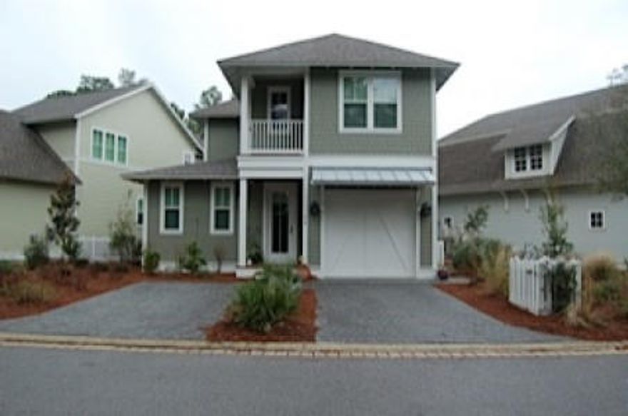Immaculate, 1-yr old coastal home is located in the tranquil neighborhood of WaterSound West Beach on the beach side of Scenic Highway 30A. Largest lot on cul-de-sac. Specialty dark brown with popped grain hardwood flooring throughout home. Wired for surround sound. Fireplace in living room. Two master bedrooms with en-suite baths, custom walk-in closets. 2nd floor guest bedroom w/balcony and en-suite bathroom, open concept kitchen/dining/living room with dry bar and custom cabinetry, 2nd floor office area/living area, 2nd floor bunk room, and laundry room on first floor. First floor screened patio off of the dining/living room facing Horseshoe Park. The second floor balcony off the master bedroom provides exceptional privacy and views of the park, too. The home has tankless water heater.