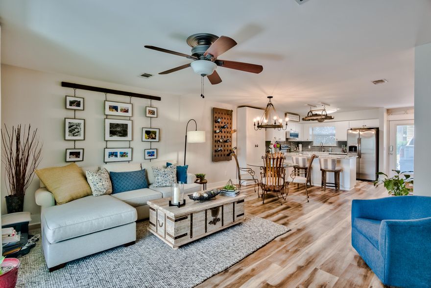 Location, Location, Location!!! Beautifully remodeled and ready for the 2021 Emerald Coast summer season. Make this your new Home or the perfect Vacation Rental. Walking distance to Silver Sands Premium Outlets, Starbucks and many more business locations. Located a short distance to THREE Public Beach Accesses. Only 0.4 miles from Norwood, 0.4 miles from Geronimo and 0.5 miles from Public Beach Access-#50 which has parking too. This 2 bedrooms, 2 1/2 bath Townhome, with its LOW HOA dues, includes many recent upgrades like Granite Countertops, Stainless Steel Appliances, Tile Backsplash, New Carpet, New Ceiling Fans, Updated Bathrooms and new Vinyl Flooring throughout the downstairs. Nestled in a quite