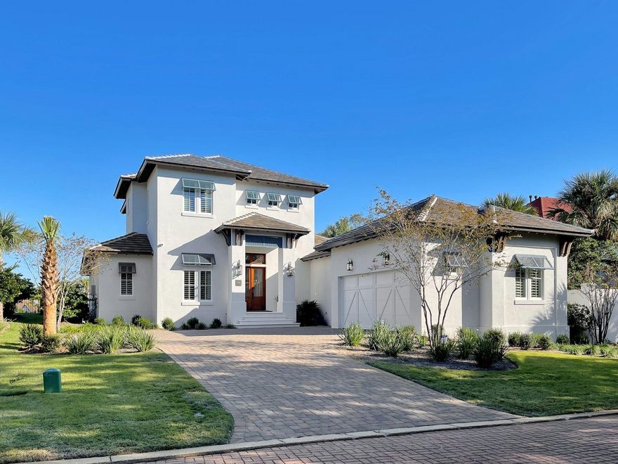 Nestled in a quiet neighborhood, this home, built in 2020 is a rare find.  Featuring 4 bedrooms and 5 bathrooms with an office.  Walk to the beach and stick your toes in the sand, or simply take a dip in your own private pool.  It is all waiting for you in this fully furnished brand new home.  As you enter, you will be greeted with a majestic foyer, tall ceilings perfectly appointed with pecky cypress inlay, and gourmet kitchen fit for a chef.  Walk out your tall glass sliders to an outdoor kitchen and large covered patio.  The pool area is a dream. Cuddle by the large fire pit in the cool of the evening or enjoy the sun shelf with soothing, calming water, as you enjoy the Florida sun!  Every touch of this home is perfect! It has it ALL!  Don't hesitate, this beauty will not last long.