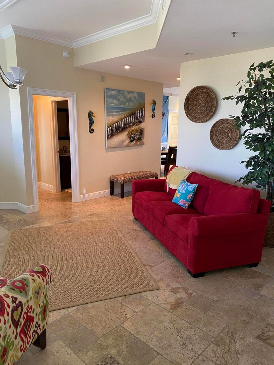 Paradise on top!  This 3/3 Penthouse unit boast panoramic water views from every room - with the  Gulf of Mexico's emerald gulf waters off the front balcony -to Stewart Lake and Choctawhatchee Bay off the back balcony.  Boasting  2 living spaces with aunique floor plan offering privacy to each bedroom -California closets w/ en-suite baths. Travertine floors -  plantation shutters -granite counter tops -  SS appliances, custom cabinetry - laundry rm. with additional  storage closet and cabinets . A semi-private elevator opens to foyer shared by 2 units. Additional storage located on 1st floor. The Empress is a hidden paradisewith stunning views, privacy and gated community.  Amenities include - pool, hot tub,and grill area.  Must see to appreciate.