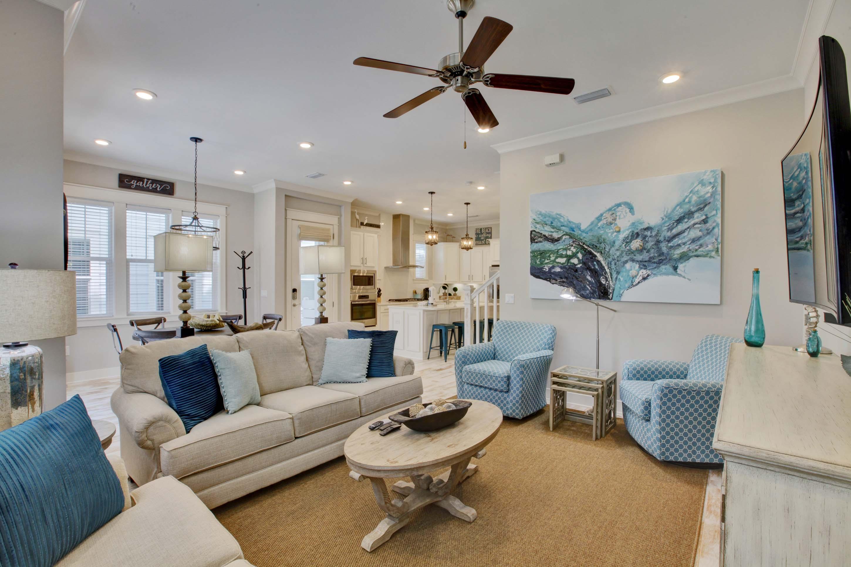 Live sophisticated and stylish in this exquisite (3) bedroom, (2.5) bath, (2) car garage ''B Unit'' townhome in Prominence North.. located along the scenic preserve, this unit is a coastal charmer! This gorgeous unit comes fully furnished with strong rental potential of $50k a year! Featuring hardwood floors throughout, quartz countertops, professional designed lighting, fully furnished in relaxing coastal blue hues, and turnkey ready for summer 2020! This coastal beauty won't last long, claim your piece of paradise in Prominence today