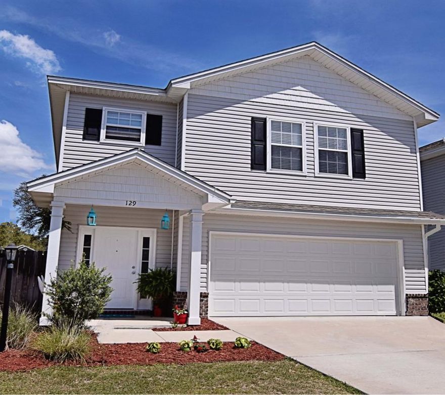 Upon entering, it becomes overwhelmingly apparent that this home has been thoroughly enjoyed and lovingly cared for in the 3 short years since being built. This 4bed/2.5bath,2,127 sq/ft immaculate home, has granite counters and gorgeous cabinetry & fixtures throughout. Main floor consists of a wonderful open concept finished with wood floors, half-bath and garage access are conveniently located off the front hallway. Off the living area French doors lead onto an easy-to-maintain backyard with patio and privacy fencing. Kitchen is accented with rich dark cabinetry, granite breakfast bar/island, pendant lighting, finished with stainless appliances. Beautiful stairway leads to carpeted 2nd floor with tile in the baths, 4 bedrooms and conveniently located laundry room.