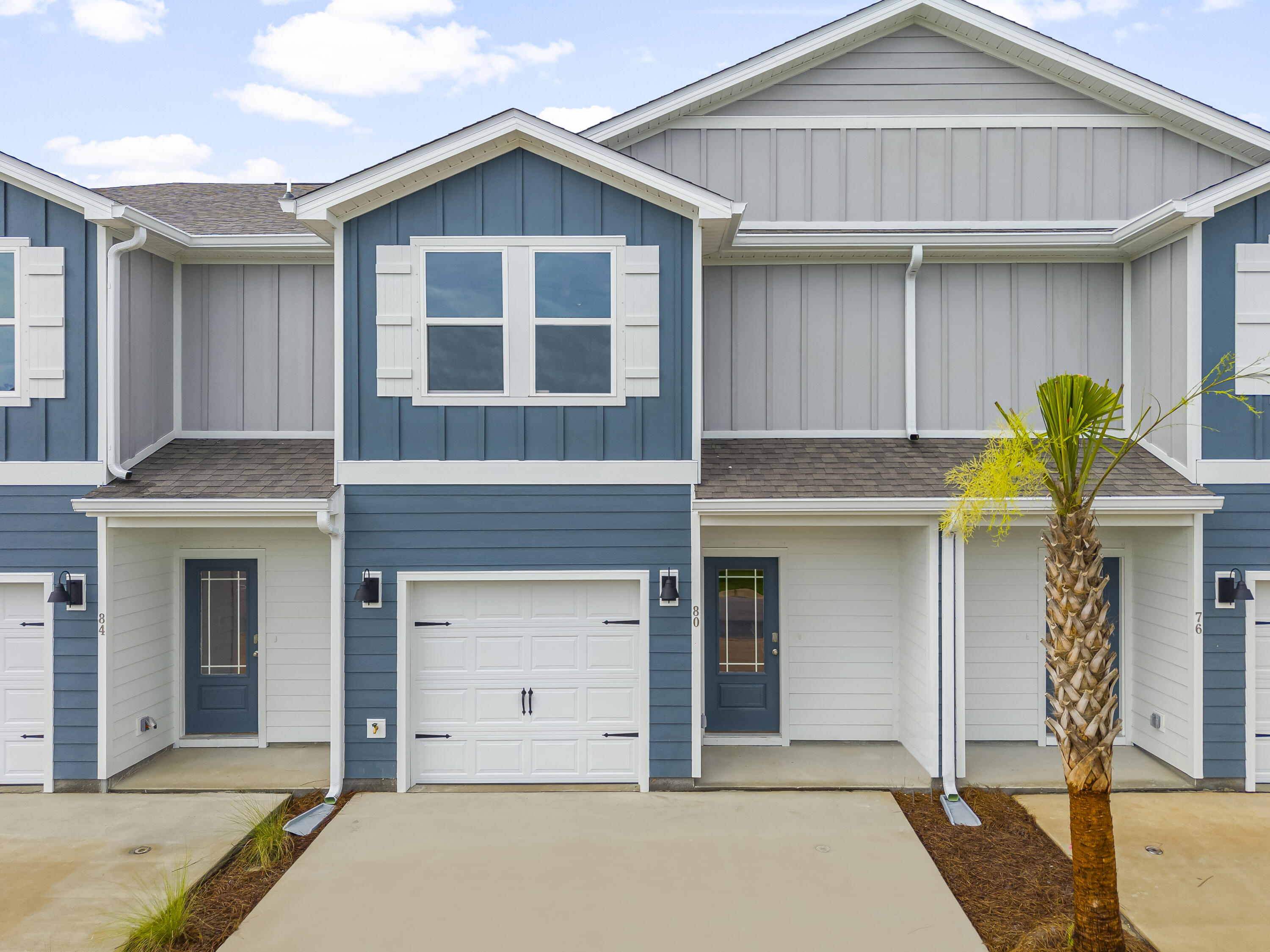 Welcome to 106 Hawk St, a new townhome at Hawk's Landing in Santa Rosa Beach Florida. This stunning interior unit townhome is under construction and features a perfect blend of style and comfort, ideal for those seeking a primary residence or a second home getaway. Step inside to find a welcoming space that features 3 bedrooms, 2.5 elegant bathrooms and a single car garage. Continuing through the hallway you enter an open concept living area that is functional for everyday living. The kitchen has a spacious center island, quartz countertops, stainless appliance package and beautiful white cabinetry.