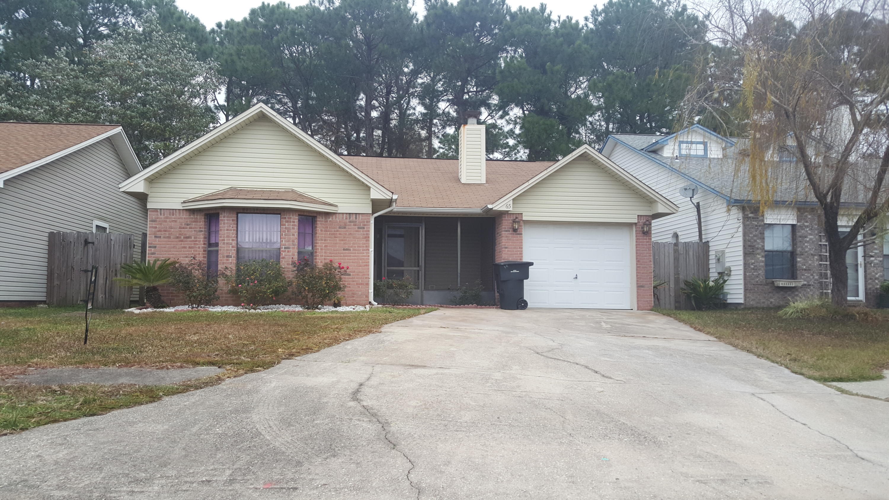 Inviting 3 bedroom, 2 bath home conveniently located in the heart of Fort Walton Beach on a cul-de-sac. Walking distance to elementary, middle, and high schools. Two minutes from HWY 98. Wood floors throughout - NO carpet anywhere in this home! Yard is fenced in and has a storage shed out back for tenant use. Gas log fireplace. Sorry, no pets allowed. Available August 16.