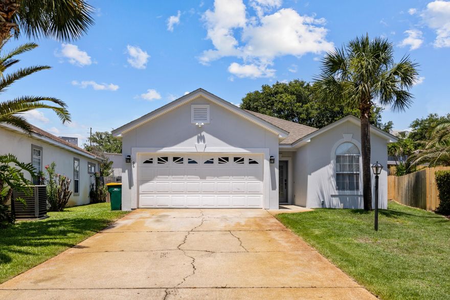 Welcome to your own piece of Paradise! Discover this beautifully remodeled home nestled in a quiet and desirable Destin neighborhood, just south of Hwy 98. Boasting soaring high cathedral ceilings throughout the home and a freshly painted interior, this residence offers an open and airy feel throughout. Enjoy updated finishes and modern touches that make everyday living both stylish and comfortable. The home's central location provides easy access to Destin's top beaches, shopping, dining, and schools, while still offering a peaceful retreat from the hustle and bustle. Don't miss your chance to own a move-in ready gem in the heart of Destin!