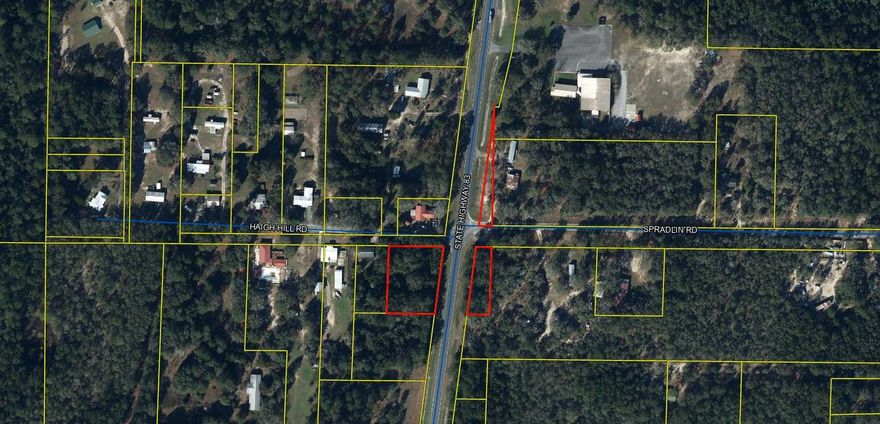This property features a little over 1.5 acres with property on Haigjh Hill and across the street on Hwy 83. This property has a submersible well that is 420 feet deep. Use caution when walking the property as the well is not covered. Well is located inside the first building in the corner. There is also a power pole on the property but electricity is not currently hooked up. Great location to build your new home. Manufactured homes are allowed as well. Buyer to verify all measurements to own satisfaction.