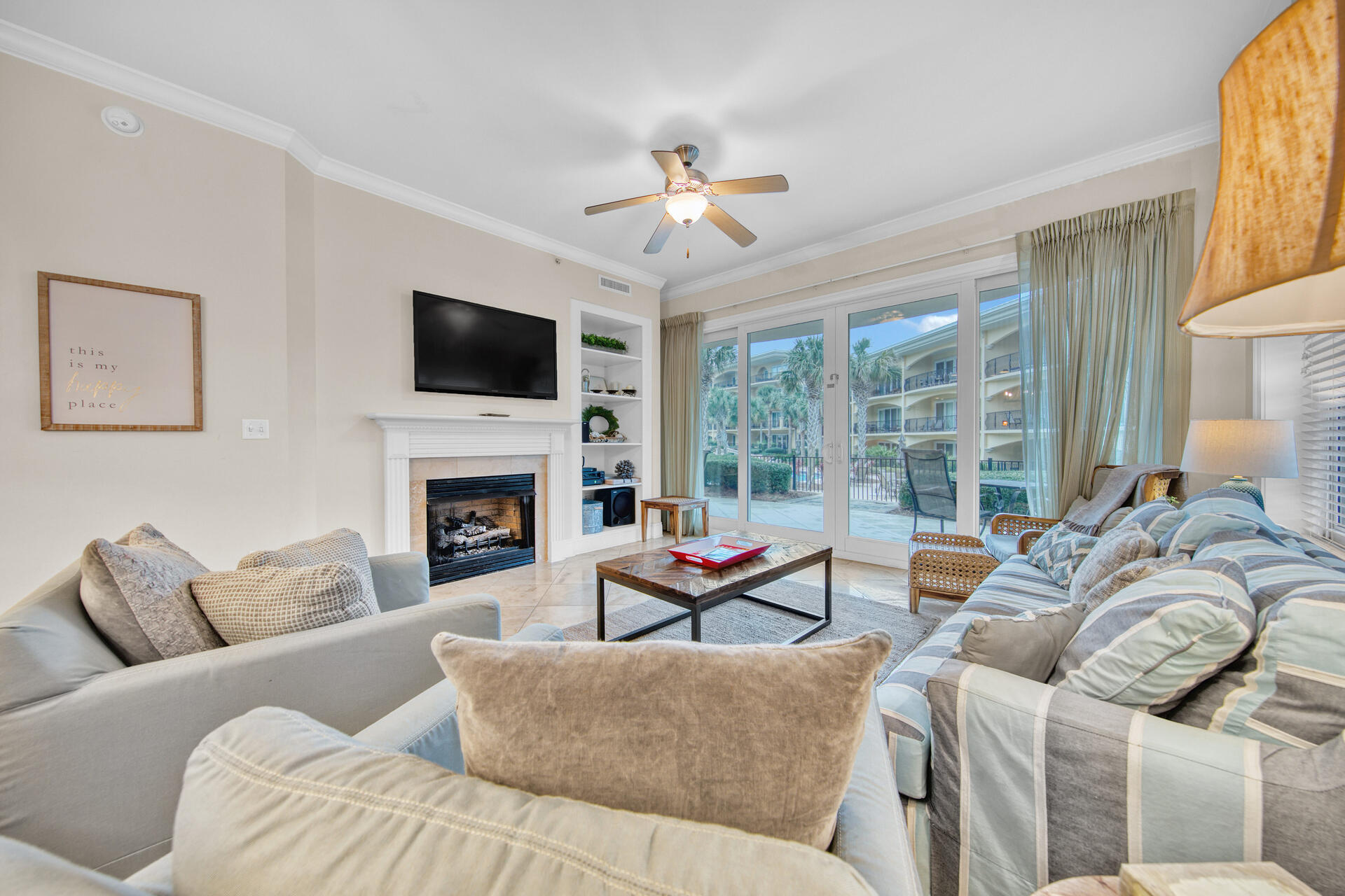 This turnkey beach condo is what you've been waiting for, nestled in one of the most lush and coveted locations along 30-A at Adagio! 3 bedrooms plus 3 bathrooms, 1792 sq ft, CORNER unit located in premier building E poolside! Walk straight off of your patio to enjoy the pool or make your way down to the beach, no waiting for elevators or hauling groceries, beach gear, etc around. Inviting, light-filled rooms welcome you, while the condo's coastal chic ambiance suggests casually elegant living and entertaining in all seasons. This property is situated in a prime position with all of Adagio's amenities right at your fingertips! This is a great opportunity to enjoy all that 30A living has to offer and would be a great investment opportunity, 2nd home, or full time residence. Come enjoy this