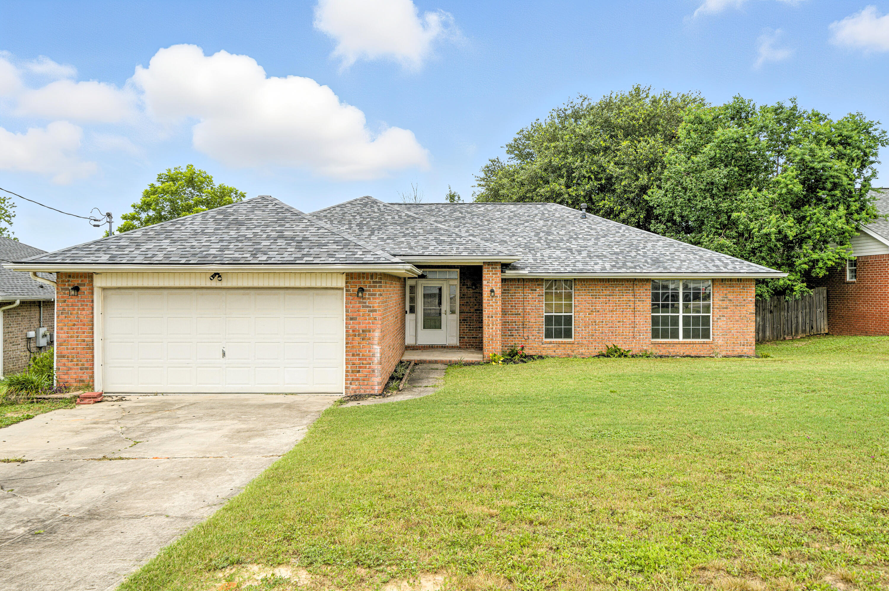 Charming 4BR/2BA all-brick home in desirable Antioch Estates! This 1,804 sq ft split-floor plan offers an open living area with vaulted ceilings, cozy gas fireplace, and updated kitchen with stainless steel appliances and breakfast bar. The versatile 4th bedroom can double as an office. Enjoy a fully fenced backyard with deck and storage shed--perfect for outdoor living. Newer HVAC, & hot water tank two-car garage with workshop space, and great location south of I-10, near Antioch Elementary, bases, and shopping. Move-in ready!