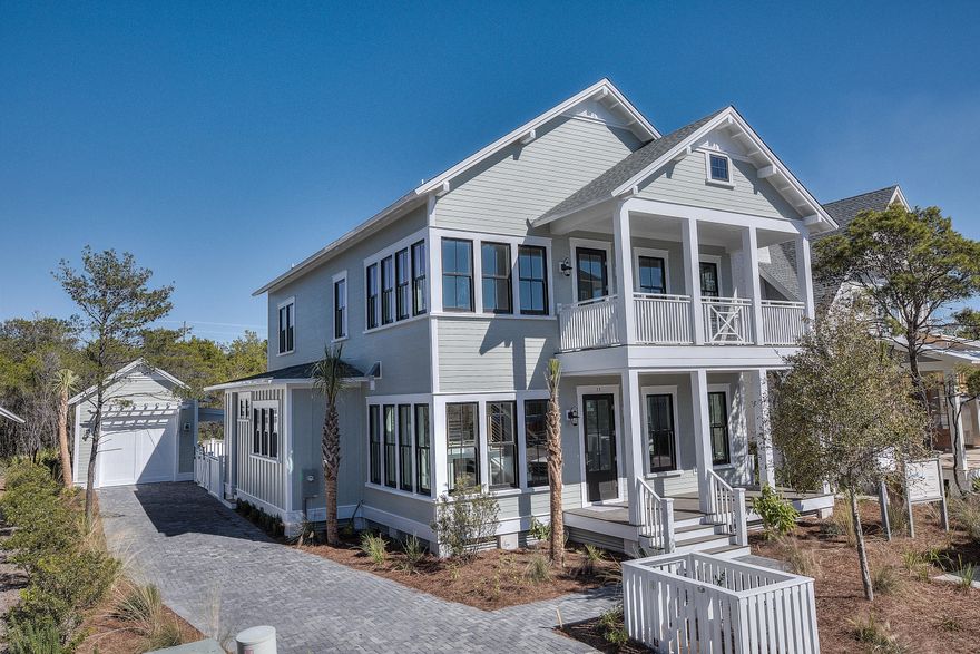 This custom designed residence in WaterSound Beach was just completed and is sure to impress. Upon entering this amazing home one immediately appreciates the extraordinary use of skillful millwork and craftsmanship evident in the custom trim, moldings, doors and cabinetry. There is a multitude of natural light coming through the plethora of windows which allows for a dramatic vantage point through the home to the exterior spaces leading to the coveted resort-style backyard. This private retreat is complete with private pool and covered summer kitchen which is outfitted with all the necessities for serious entertaining. All of these upgrades truly set the tone for a gracious, relaxed ambience which is found throughout this one of a kind, unique and inspired beach home.