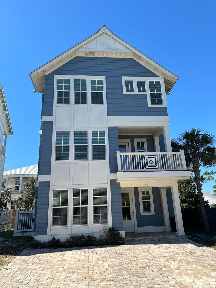 Quick access to the Beach from this 4BR/3.5BA Beach Cottage. This home is built on one of the highest points in Dune Allen Beach. Located on a private drive in the community of Sea Pointe, which contains only 9 lots and offers a community pool. The grand master bedroom is located on the third floor and has a large bathroom with 2 vanities and walk in shower. Enjoy a glimpse of the Emerald Coast from the master bedroom and bathroom. The second floor is the common area with the living room, kitchen and dining room. The spacious kitchen has a breakfast bar, stainless steel appliances and beautiful hardwood floors. The entire downstairs if offered as an in-law suite with its own private bedroom and bathroom as well as a small living space and laundry room. This home is a must see!