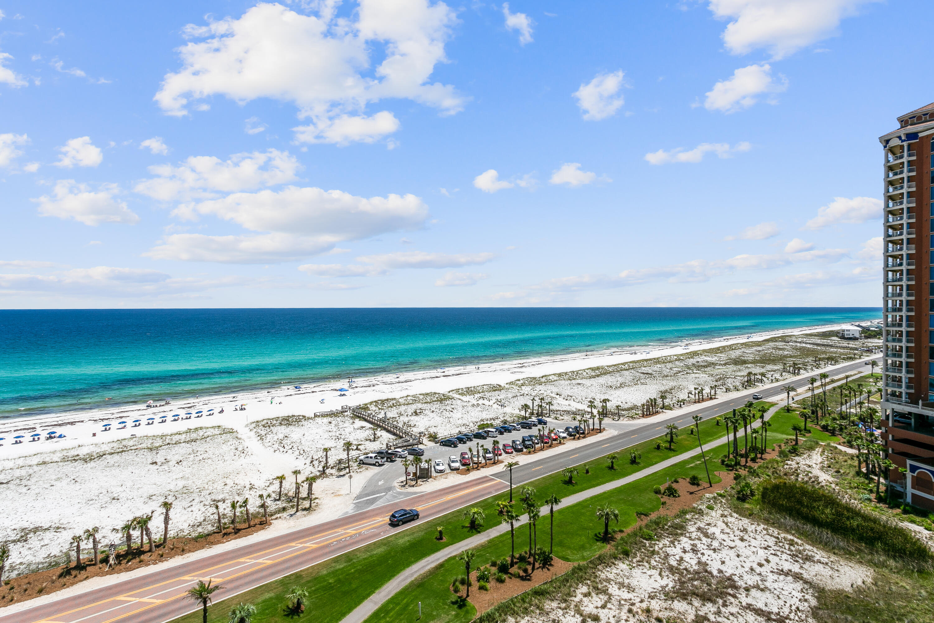 Portofino Life! Gulf views and unbelievable sunsets from the private balcony await. This 2 bedroom, 2.5 bathroom condo is move in ready; fully furnished with some exceptions. Excellent investment property/second home.   This condo features low maintenance ceramic tile throughout, granite countertops, open concept kitchen/dining/living area and 2 well appointed suites with balcony access. The primary suite has generous closet space, dual sinks, separate shower and jetted tub. The additional bedroom suite has an attached ensuite bathroom for maximum privacy and tiled shower/tub combination. For convenience the laundry is located in the condo, and a half bath is located just off the kitchen. 1 garage space and storage unit convey. Enjoy 5 star amenities; pool, spa, gym and tennis.