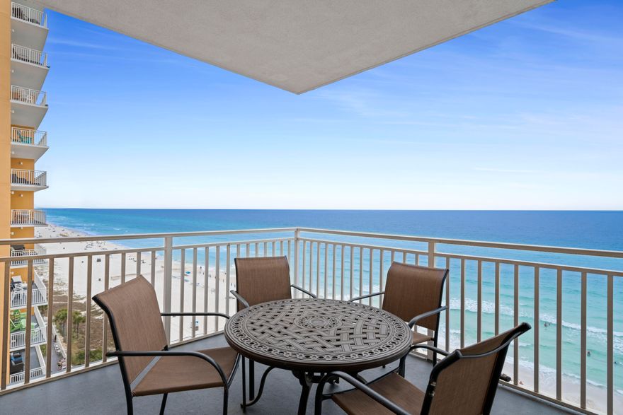 This amazing double primary suite, corner condominium is a Windsong Deluxe  floor plan with Gulf views from every room! Along with the Two Primary Suites there is a 3 Bed Bunk nook and corner wrap around balcony with Gulf views forever. Interior features include 9' ceilings, granite counter tops and stainless steel appliances.  SPLASH, a fabulous location with outstanding amenities with over 400 feet of pristine Gulf frontage, 4 Huge Pools, Lazy River & Enclosed Toddler Splash Pad, Waterview Fitness Center, Video Arcade & Theater Room, Pool Side Gas Grills, seasonal onsite water toy rentals and covered parking. Investment opportunities along with a family retreat.