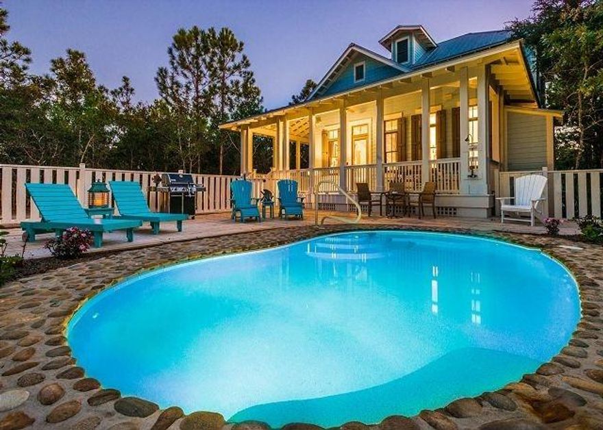 THE LEAST EXPENSIVE HOME IN WATERCOLOR WITH A PRIVATE POOL. With 3 bedrooms, 4 full baths, over 1500SF of porches & its own PRIVATE POOL, ''Play Day'' is the perfect place to play the day away with family & friends. This newly refreshed home has all new paint inside & out, refinished real hardwood floors, all new furnishings & new architectural accents.Tucked away in the heart of WaterColor's Forest District, you're only 1000 ft to Camp Watercolor. Play Day's convenient location also allows for quick access to WaterColor Crossings shopping center where you'll find Publix, Pizza By The Sea, Emerald Coast Wine & Spirits & Old Florida Outfitters just to name a few. It's also convenient to Seaside and WaterColor's Town Center for unbeatable shopping & dining venues.