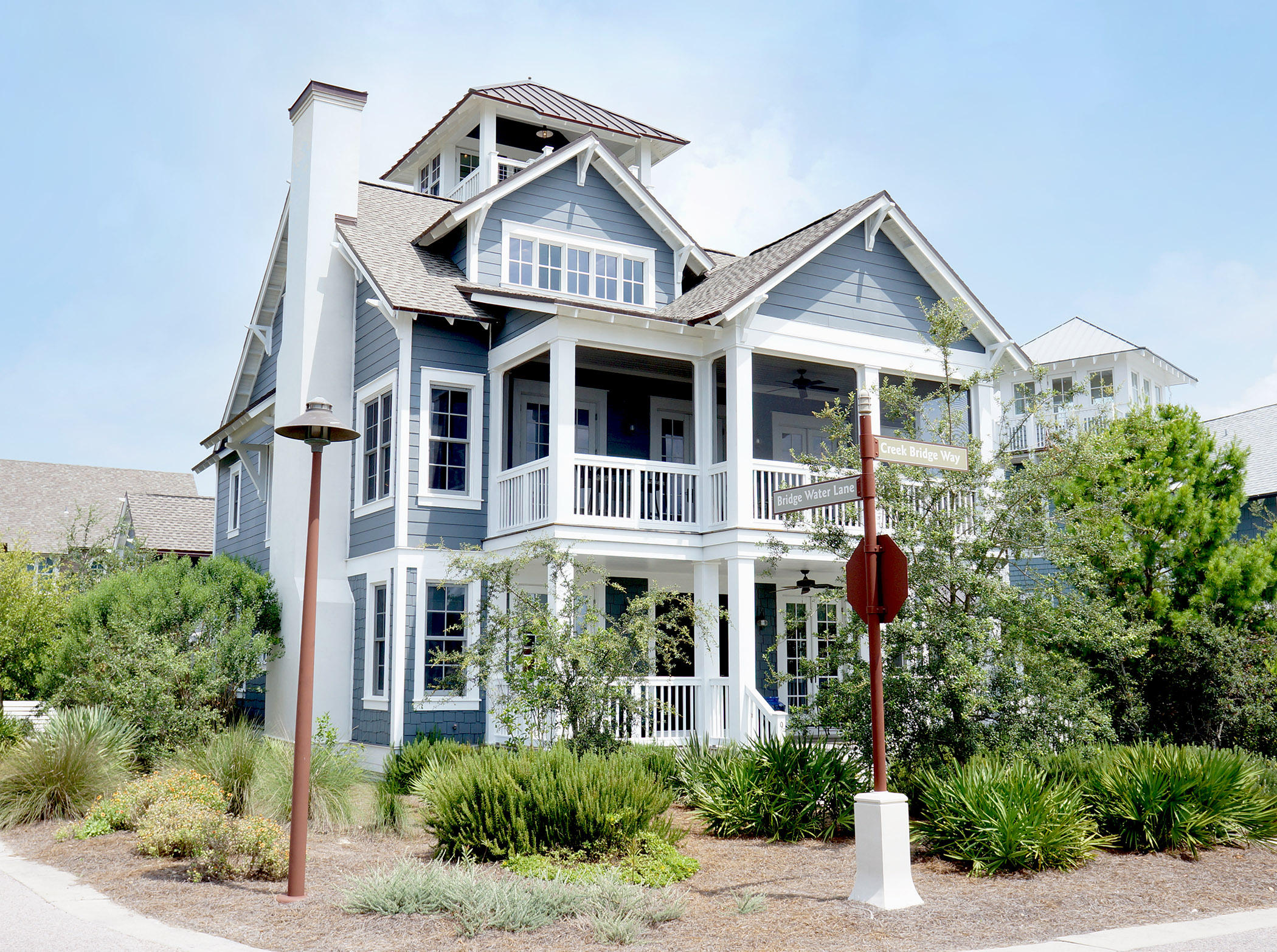 Enjoy the best of the gulf coast lifestyle in this stunning oasis nestled on a corner lot in the private and exclusive community of WaterSound Beach. This custom home offers many unique features including exquisite architectural designed additions from Montana-based OZ Architects, the largest private pool currently built within the community, an open air tower room built to the maximum height with panoramic views of the Gulf of Mexico and Camp Creek Lake and a reverse floor plan providing beautiful views from the well-designed living space. The gourmet kitchen is enhanced by Subzero and DCS appliances, black granite countertops on custom ebony cabinets with Zebrawood accents and a unique pebble stone backsplash.