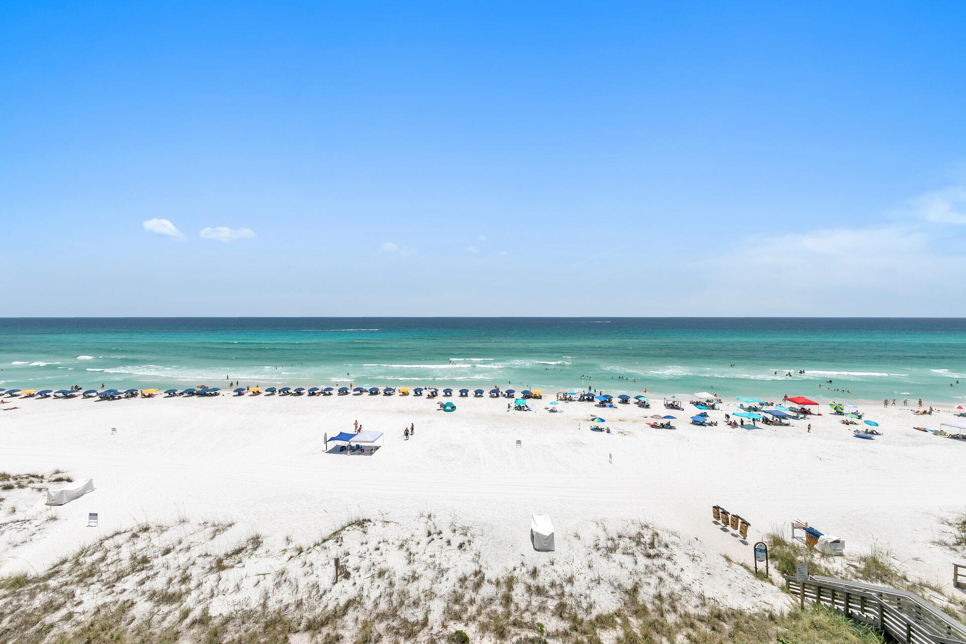 Beautiful 2 bd/2bath 5th floor unit at the Beach House with spectacular views of the Gulf of Mexico. Owner rentals grossed $98,961.00 for 2022 This spacious unit features tile though out and is being sold fully furnished and rental ready. This low-rise building is a hidden gem on the Emerald Coast consisting of only 106 units on 650' of beach front. Wonderful location and is close to shopping, dining and all our area has to offer. All dimensions to be verified by buyers.