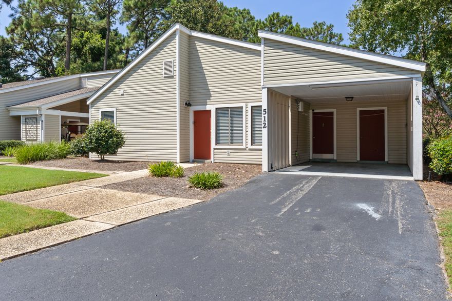 This is a must see! An updated 3 bedroom, ONE LEVEL floor plan +carport within Sandestin! This free-standing property is well positioned near the main gate, Gulf of America, Baytowne Wharf! This home is filled with abundant  natural light and the patio area offers green space behind. 512 Magnolia  is classified as a CONDO due to the way the documents were set up in the 1970's. Therefore,  the Association Fees cover the maintenance & insurance to the exterior of the home and the insurance to the common areas. New roof in 2024. new a/c 2023, new electrical panel, new paint and tile throughout, scraped ceilings and updated bathrooms!  This home has been meticulously maintained, never rented and very lightly lived in. Short term rentals ARE permitted Sandestin Golf and Beach Resort features more than seven miles of beaches and pristine bay front, four championship golf courses, 15 world-class tennis courts, pickleball courts, 108 catch and release ponds stocked with bass (no fishing license required), a 226-slip marina, a fitness center, spa and celebrity chef dining. Shop, dine and play at the charming pedestrian village, The Village of Baytowne Wharf and more. Inside the gates of the resort, residents of the 72 distinctly different neighborhoods enjoy a balanced lifestyle of high-class living, spanning 2,400 acres from the beach to the bay. There are just over 4600 properties within the gates which offer 24 hrs./day gated security. Everything within the gates of the resort is accessible by golf cart or bicycle. The entire resort is interconnected by miles of pedestrian, bike and golf cart paths that weave through groves of live oaks, meandering past natural lagoons, fountains, man-made lakes, and meticulously landscaped fairways.
Just beyond the gates, Grand Blvd with its weekly farmers market, varied events and superb section of dining and shopping is readily accessible by golf cart. The Market Shops, on the south side of highway 98, boasting more dining and shopping choices, is easily accessible utilizing the tunnel beneath Hwy 98
