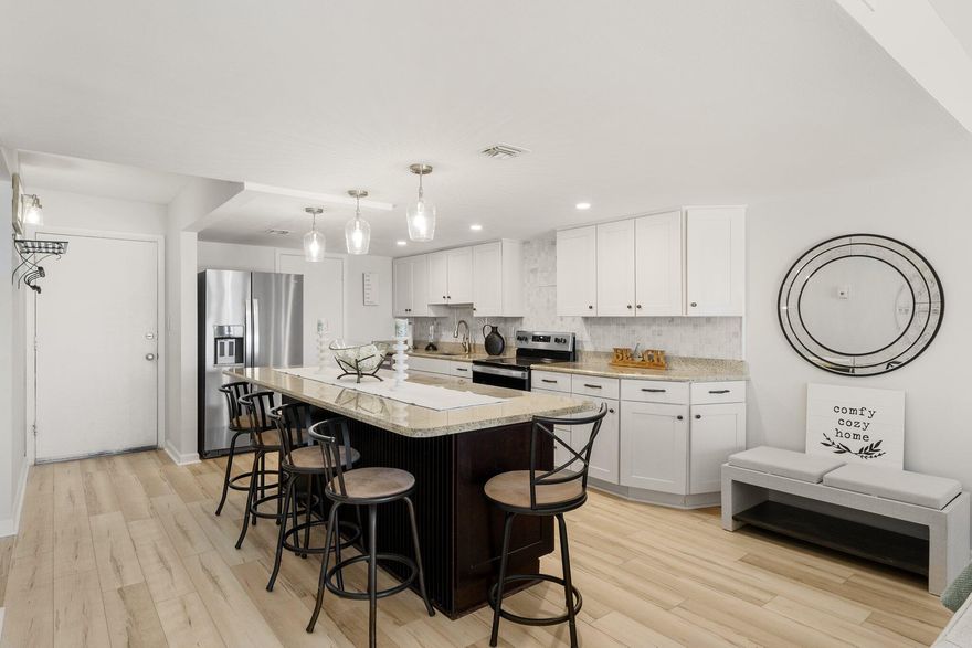 For Sale in Panama City Beach FL, the BEST views of the Gulf of Mexico, the Emerald waters and Sugar white sand views of any Condo!!  Huge Price Improvement, priced to SELL!!  This Condo is the Most Westerly Building in Pinnacle Port. The C3 Building, SELDOM have units come up for sale! This 2 bedroom, 2 Bath condo has not been a rental. It has been the family's vacation Beach home for the past several years. This is a unique opportunity to own a condo in this C3 building! Fully Renovated with new commercial grade luxury vinyl plank flooring (LVP), fresh paint, new appliances, new stackable W&D, & new furniture, new Bedroom furniture and high end mattress in master bedroom! This condo is made for entertaining with a huge Island with seating views of the water!