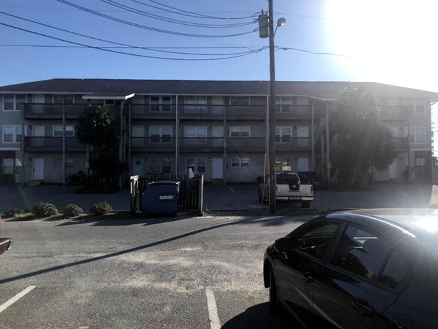Amazing opportunity to own a 2 bedroom first floor condo on Okaloosa Island right across the street from the Beach. This Condo is a Must See. Condo is Vacant and ready for an offer. Lots of potential here. Fenced back yard. Assigned parking in front of condo.Owner has replaced the front door.