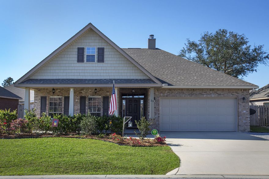 Lowest priced listing in Peach Creek! Lovely ranch style home in Point Washington - conveniently located and lots of updates to original plan. Home is 2.8 mi to Bay Elementary, 4 mi to Publix, and 5 mi to the beach and Seaside.The Bonaventure Plan is inviting with a large porch area perfect for sipping coffee in the morning on lovely cedar swing. Spacious entry way opens up to oversized living room and open concept kitchen with separate dining area. A bright/neutral color palette will make decorating a breeze!