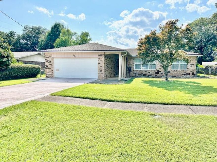 WOW! Come & see this cute as a button move in ready 4 BEDROOM single story home under $300K!! 2019 water heater, HVAC & PEX plumbing. 2023 roof. 2024 Alumiconn Connectors added. Covered front entrance greets you as you enter the home. Newer LVP flooring throughout w/ some areas of vinyl & tile - no carpet! Kitchen has all appliances in place plus a breakfast bar & pantry. Brand new stove/oven & new dishwasher being installed 8/16. Inside utility room w/ shelving & washer & dryer included! Hall bathroom has double vanity sinks. 2 car garage w/ an auto opener, shelving & pull down stairs w/ attic storage. All this plus a Florida room, not included in sqft. Large fenced backyard w/ a yard building for additional storage. Home is next to a public park to enjoy a nice picnic! Welcome home!