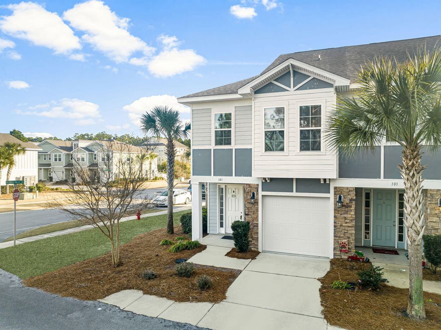 UNDER CONTRACT WITH CONTINGENCIES; SELLER ACCEPTING BACKUP OFFERS.BRING ALL OFFERS!!!Seller is serious to sell!!!  Lowest priced by far!!! SPACIOUS FLOOR PLAN 2,093 SQ FT, 3/2.5 PLUS GARAGE, EXTRA PARKING!! AFFORDABE RESORT LIVING FOR LARGE FAMILY. Luxury Townhome in an amazing location. Owner paid lot premium for this particular unit with extra parking across the street as well as corner lot which adds extra lighting because of added windows! Take advantage of the resort style community pool with zero entry available exclusively for Waterfall residents. Enjoy high ceilings and spacious rooms throughout. As you enter the home, you will find an open concept living kitchen and dining room with 10 foot ceilings. The kitchen boasts granite countertops and stainless-steel appliances with more than ample cabinet space and a walk in butler's pantry. The large living room and dining area allows for versatility to make this space your own. Downstairs also offers a half bath that is perfect for entertaining. Upstairs you will find a large master bedroom with the most beautiful luxurious bathroom. Enjoy double vanity sinks, a garden tub and an oversized shower! The master bedroom closet is exceptionally large. The laundry area is located in the hall that separates the master bedroom from the guest bedrooms. This allows for a split bedroom floorplan feel. Both guest rooms are very spacious and share a nice hall bath. Flood insurance is not required for this townhome. You don't want to miss this luxurious townhome in the heart of Panama City Beach! Offering the largest lot in the neighborhood with the most private parking. The community of Waterfall is very close to the World's Most Beautiful Beaches, grocery stores, restaurants, schools and shopping.
