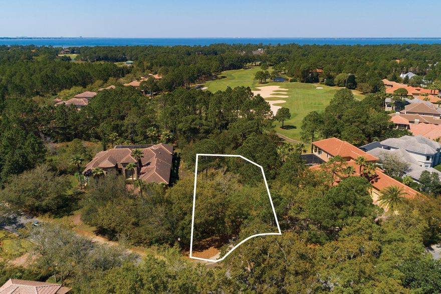 A spectacular golf course lot in Burnt Pine that measures over half an acre in size with abundant trees for privacy. There are not many lots available, and this treasured one is priced to sell. Burnt Pine is an exclusive, gated community within Sandestin Golf & Beach Resort offering the ultimate, premier lifestyle of primary residences or 2nd homes. Owners are eligible to become members of the Burnt Pine Golf Club and are able to take advantage of the many benefits and clubs Sandestin has to offer. The Sandestin Resort is a 2,400-acre resort with beautiful white sand beaches, four championship golf courses, a world class tennis complex, a 113 slip marina, nature trails, kayaking, tubing and stand-up paddle boarding and the pedestrian Village of Baytowne Wharf and Grand Boulevard