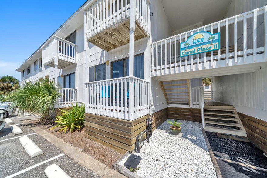 Adorable & Perfectly located with 2 Private Beaches! You are invited to view this 1 Bedroom 1 Bath gem on captivating Holiday Isle. Short term rentals are allowed, pets are allowed, and Holiday Isle owners have access to TWO private beaches! Thoughtfully updated with luxury vinyl plank flooring & plantation shutters, this partially furnished investment is ready for you to start generating income. (Some decor can be purchased separately) The home has Granite Countertops and Stainless Steel Appliances. >Holiday isle is a golf cart, bike, and walk friendly beach community with breathtaking palm tree lined streets dotted with eateries and a coffee shop.