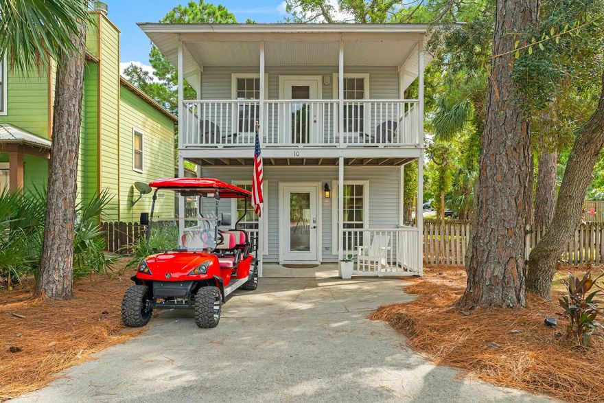 BACK ON MARKET, NO FAULT OF SELLER!Don't miss your chance to own this beautifully updated beach retreat in the sought-after ''Brickyard'' neighborhood of Blue Mountain Beach. This 2bed, 2bath charmer sits on a very rare, expansive corner lot, offering endless potential and outdoor enjoyment.  Imagine adding a pool or expanding the home to suit your vision!  A short distance from the beach, this home boasts a prime location for beach lovers and investors alike.  Recent, extensive updates make this quintessential cottage turn key and ready for you or guests. With no HOA, this property has incredible potential ($70K+) as a vacation rental, comfortably sleeping 8-10 guests.  It's new golf cart makes the short ride to nearby spots like Mimmo's, cafes, restaurants and shops easy and fun.   Set up your viewing today.