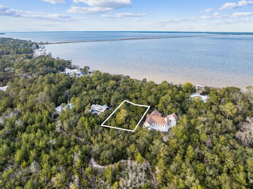 This exceptional 0.33-acre homesite offers bay views within the exclusive, gated community of The Estuary in Santa Rosa Beach, Florida. With only 39 total lots, The Estuary provides a rare sense of privacy and tranquility, surrounded by approximately 800 acres of protected State Forest land, ensuring a natural setting that will remain beautifully preserved. Residents enjoy access to a community dock on the bay, perfect for boating, kayaking, fishing, or taking in unforgettable sunsets. This premier lot presents a unique opportunity to build your custom coastal retreat in one of 30A's most secluded and sought-after neighborhoods.