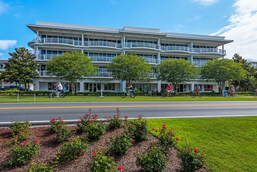 LOCATION LOCATION LOCATION.....GREAT OPPORTUNITY TO PURCHASE PRIME COMMERCIAL SPACE DIRECTLY ON 30-A. This commercial unit is on the ground level of the Alexander At Palm Court. The interior has 7 private offices with a conference room and reception desk with a total square footage of 1,692. Nestled between popular Rosemary Beach and Alys Beach, the impressive space attracts many patrons from the high traffic multi-use path. There is also a rear entrance for the convenience of deliveries and parking. Call today for a showing! Buyer to verify all data and dimensions.